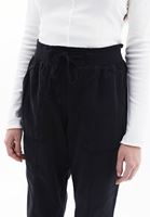 Women Black Mid Rise Jogger Pants