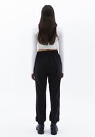 Women Black Mid Rise Jogger Pants