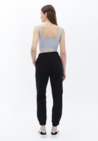 Women Black Mid Rise Jogger Pants