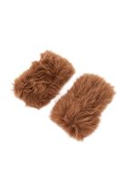 Bayan Kahverengi Peluş Detaylı Eldiven