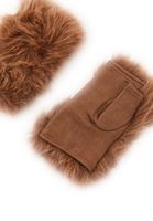 Bayan Kahverengi Peluş Detaylı Eldiven