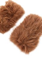 Bayan Kahverengi Peluş Detaylı Eldiven
