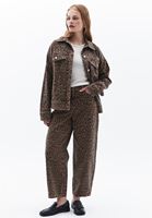 Women Brown Mid Rise Barrel Fit Pants