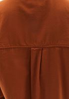 Women Brown Oversize Shirt with Pocket Detail