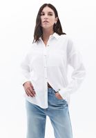 Women White Oversize Shirt with Pocket Detail