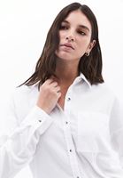 Women White Oversize Shirt with Pocket Detail