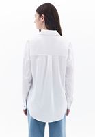 Women White Oversize Shirt with Pocket Detail