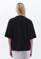 Women Black Oversize Tshirt with Cut-out Detail