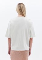 Women Cream Oversize Tshirt with Cut-out Detail