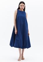 Women Blue Maxi Puff Dress