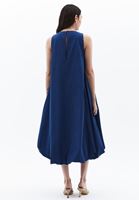 Women Blue Maxi Puff Dress