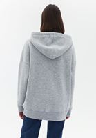 Women Grey Oversize Hooded Sweatshirt