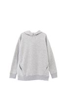 Women Grey Oversize Hooded Sweatshirt