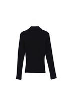 Women Black Polo Neck Tshirt