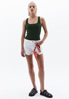 Women Green Square Neck Singlet