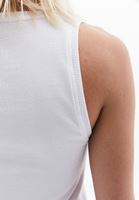 Women White Square Neck Singlet