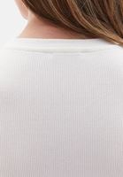 Women Cream Tshirt with Snap Fastenening Detail