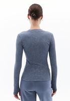 Women Grey Washed Crew Neck Tshirt