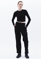 Women Black Ultra High Rise Baggy Fit Pants