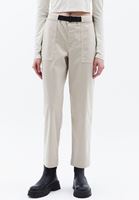 Women Beige Mid Rise Carrot Fit Pants