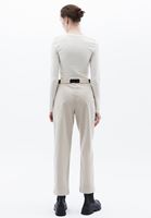 Women Beige Mid Rise Carrot Fit Pants