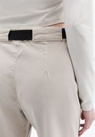 Women Beige Mid Rise Carrot Fit Pants