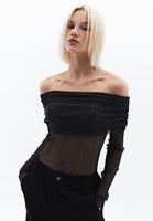 Women Black Boat Neck Blouse