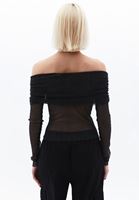 Women Black Boat Neck Blouse