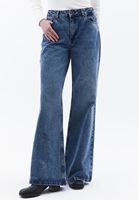 Women Blue High Rise Wide Leg Pants