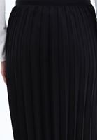 Women Black High Rise Assymetrical Cut Midi Skirt