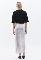 Women Grey Ultra High Rise Sequin Skirt