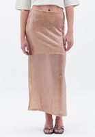 Women Pink Ultra High Rise Sequin Skirt