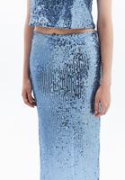 Women Blue Ultra High Rise Sequin Skirt