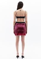 Women Pink Ultra High Rise Sequin Mini Skirt