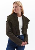 Women Green Reversible Oversize Crop Jacket