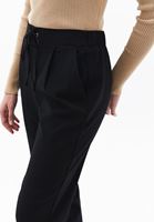 Women Black High Rise Carrot Fit Pants