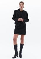 Women Black Oversize Crop Blazer