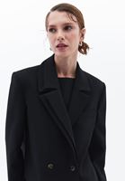 Women Black Oversize Crop Blazer