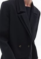 Women Black Oversize Crop Blazer