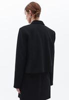 Women Black Oversize Crop Blazer