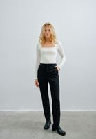 Women Black High Rise Slim Fit Pants