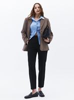 Women Black High Rise Slim Fit Pants