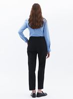 Women Black High Rise Slim Fit Pants