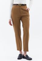 Women Brown High Rise Slim Fit Pants