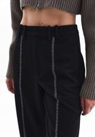 Women Black High Rise Straight Fit Pants