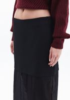 Women Black High Rise Transparent Skirt