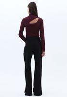 Women Black High Rise Bootcut Pants