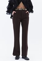 Women Brown High Rise Bootcut Pants