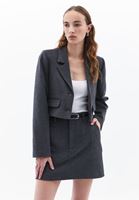 Women Grey Crop Blazer