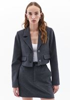 Women Grey Crop Blazer